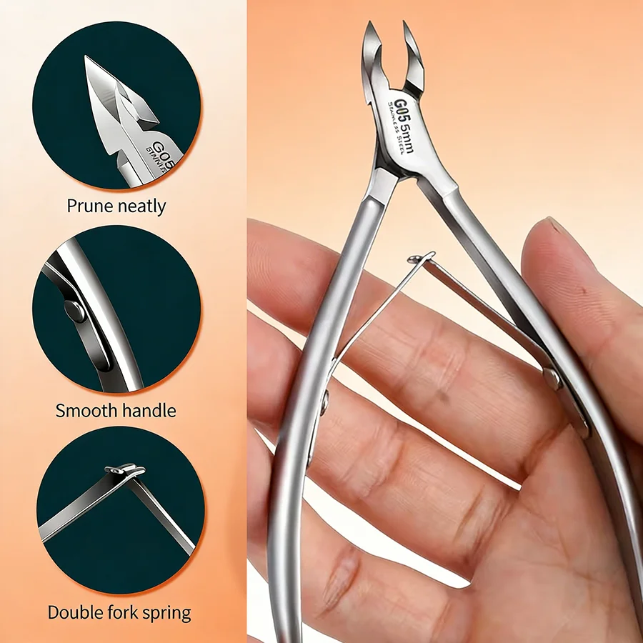 Professional Cuticle Scissors - for Dead Light Beige and Old, Precision Manicure and Foot Care Tool, Portable Design