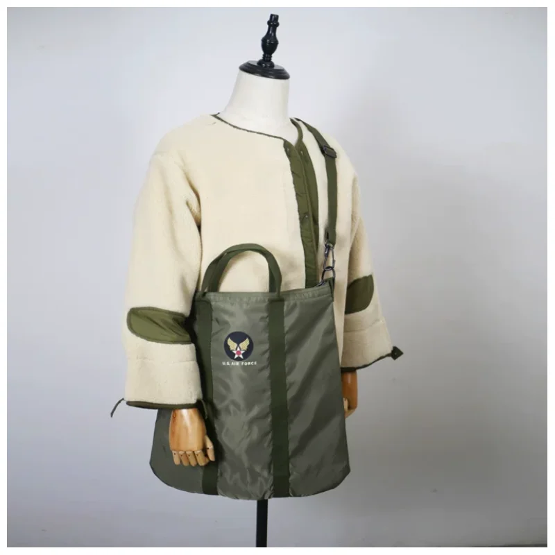 Commuter US Air Force Crossbody Motorcycle Helmet Bag Single Shoulder Bag Large Capacity Nylon Pilot Bag