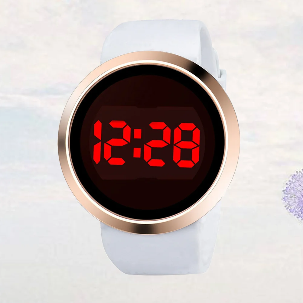 ساعة Led Pu Band شاشة تعمل باللمس ساعة سبيكة رقمية موضة للجنسين ساعة يد إلكترونية للرجال والنساء هدية دش #5