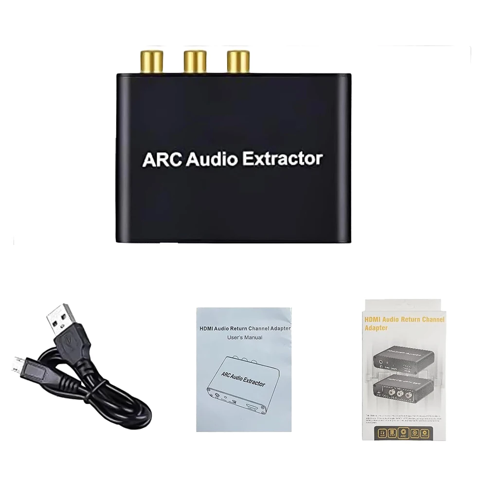HDMI-Compatible ARC Audio Extractor ARC To SPDIF Coaxial L/R Stereo 3.5mm Jack Audio Adapter for HDTV Speaker Amplifier