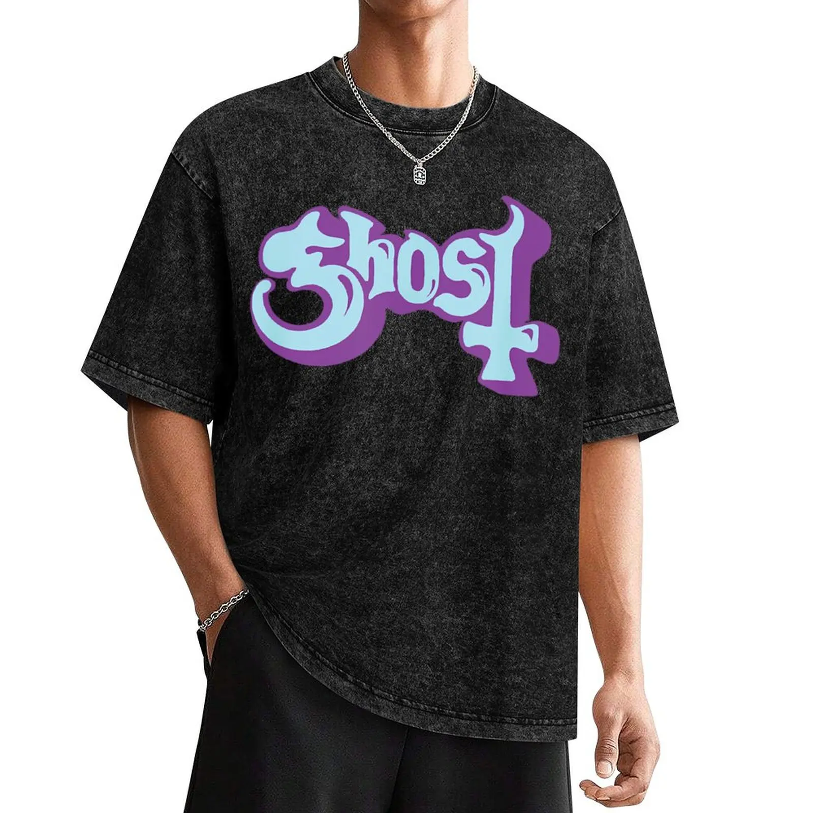 

Panic Logo Seven Inches Of Satanic T-Shirt T-shirts man Clothing men t shirts high quality