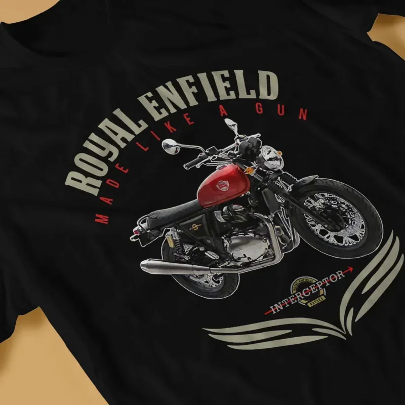 Royal Enfields Interceptor Designs von Mode-Therapie-T-Shirts für Männer eines der britischen Retro-Motorräder Baumwolle T-Shirt