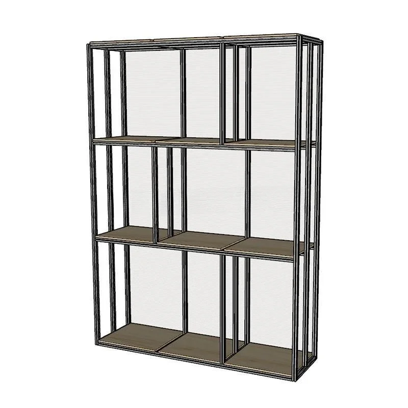 Modern Simple Household Bookshelf Birch Display Rack Multi-layer Aluminum Profile Hole Board Display Rack Ocean Board Shelf