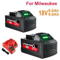 For Milwaukee M18 Battery 18V 6.0Ah 9.0Ah Replacement Lithium Battery for Milwaukee M18 48-11-1815 48-11-1850 2604-22 Battery