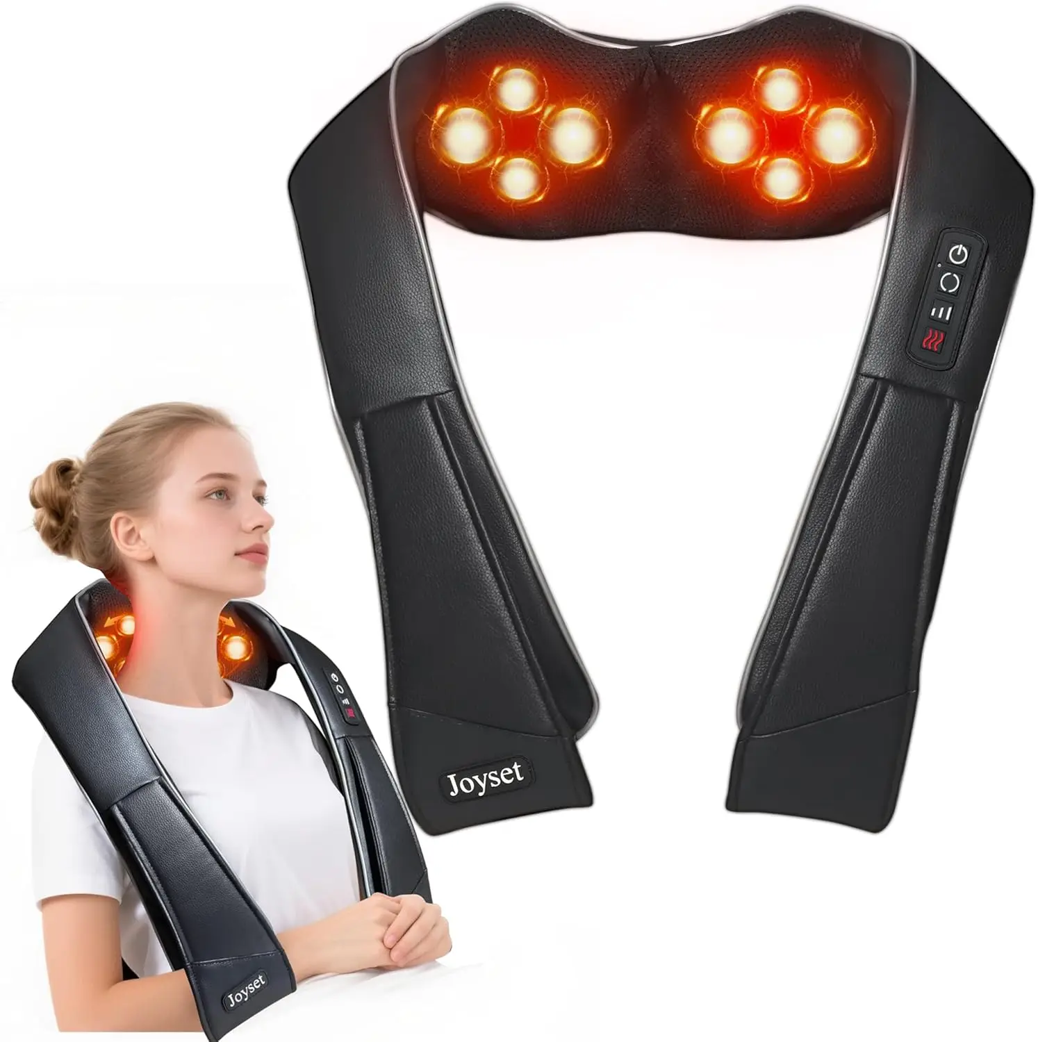 

Deep Tissue Neck and Back Massager with Heat, 4D Kneading for Shoulder Pain Relief, Gifts for All