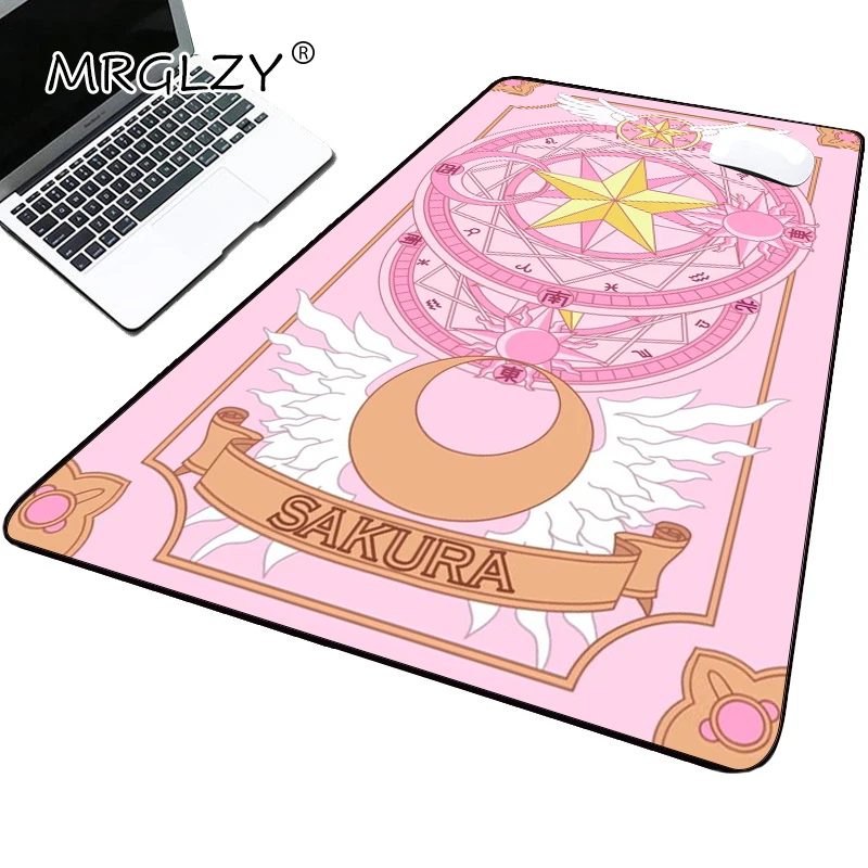 Card Captor Sakura Gamer Mouse Pad Cute Desk Accessories Extended Pad Soft Laptop Mice Pad Desktop 900x400 Pink Keyboard Mat