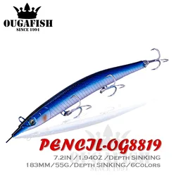 Fishing Accessories Pencil Lure 55g 183mm Sinking Peche En Mer Leurre Carp Angeln Zubehor Isca Artificial Equipment Dropshipping