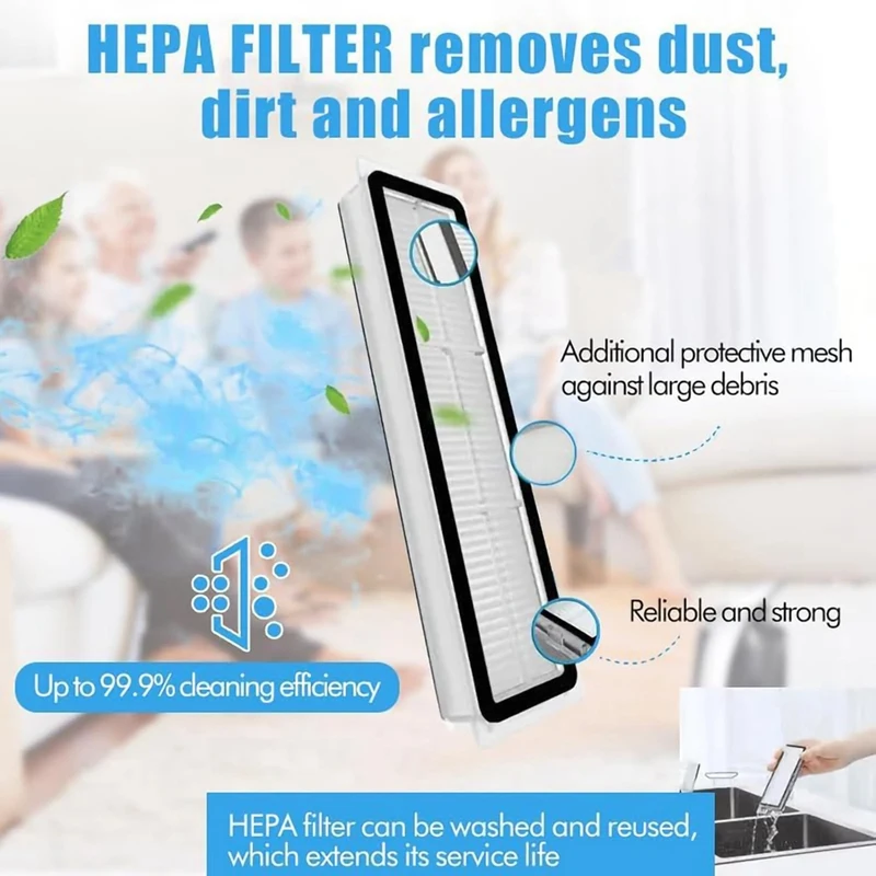 Kit de accesorios para aspiradora Dreame D9 D9 Max D9 Pro L10 L10 Pro, cepillo lateral principal, filtros Hepa, mopa