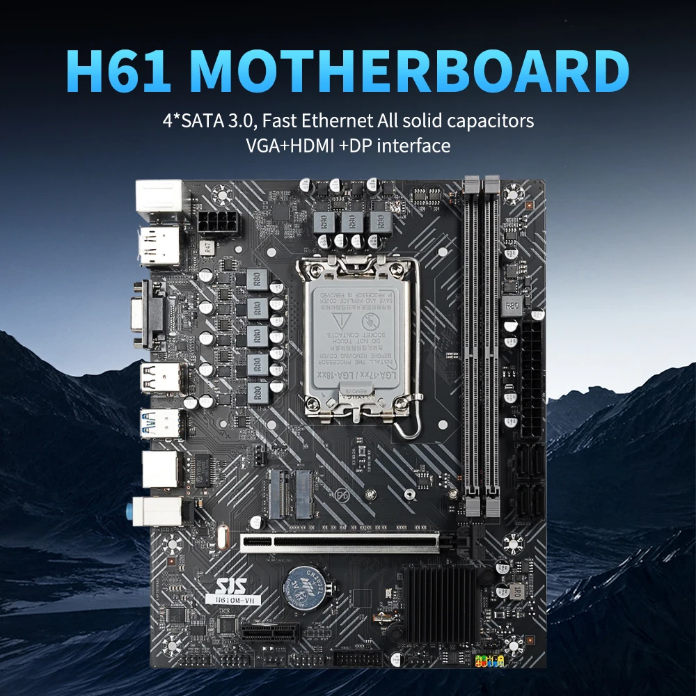 SEJISHI H610 Motherboards placa mae M-ATX DDR4 For 12 Gen Processor H610M-VH Kit Mother Panel Intel LGA 1700 CPU 12100F 12400F