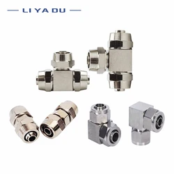 Metal PV PE PU Pneumatic quick coupling OD 4 6 8 10 12 14 16 MM Air Quick Connector For Hose Tube Fast Joint Connection