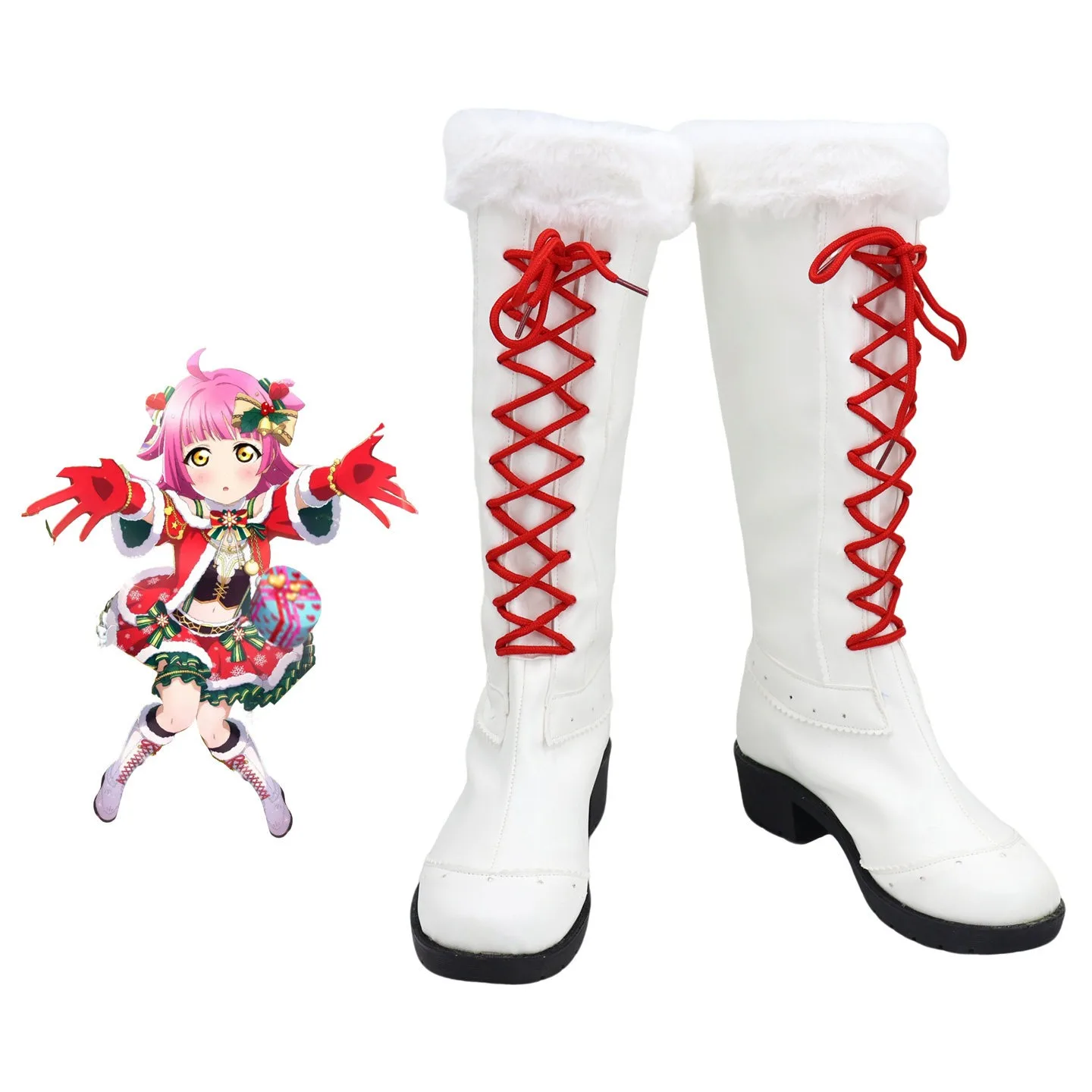 

Tennouji Rina Cosplay Shoes Anime Lovelive Cosplay Props White Shoes Game Accessories Halloween Party Boots Custom Made