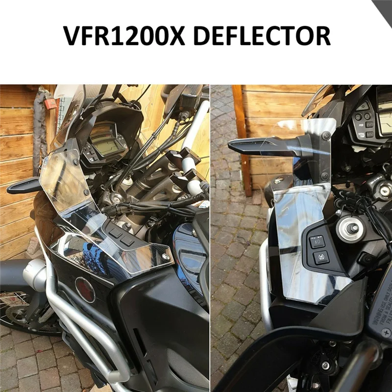 -MEOF Pára-brisa lateral da motocicleta parahonda vfr1200x defletor de vento forhonda vfr1200x crosstourer transparente