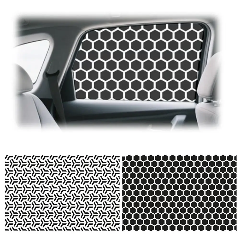 Car Stickers Window Decal Honeycomb Matte Black Waterproof Scratch Resistant B Pillar Triangular Cover Auto Decor Accessories