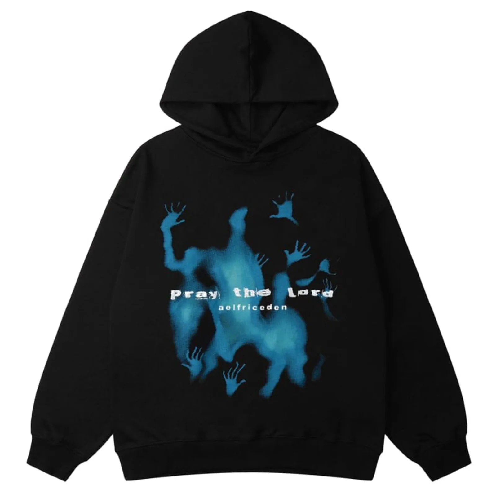 Halloween Y2k Clothes Coldline Hoodies Oversize Sports Women'S Sweatshirts Winter Horror Phantom Handprints Vintage Outwear