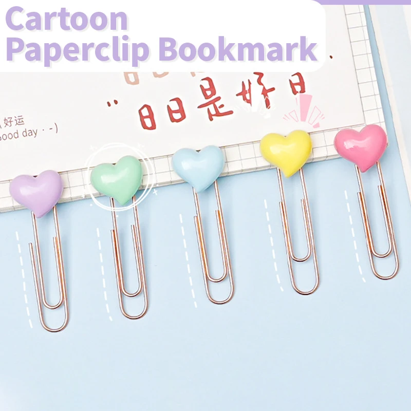 

Love paper clip creative cute macaron color mini paper clip bookmark page clip student test paper clip