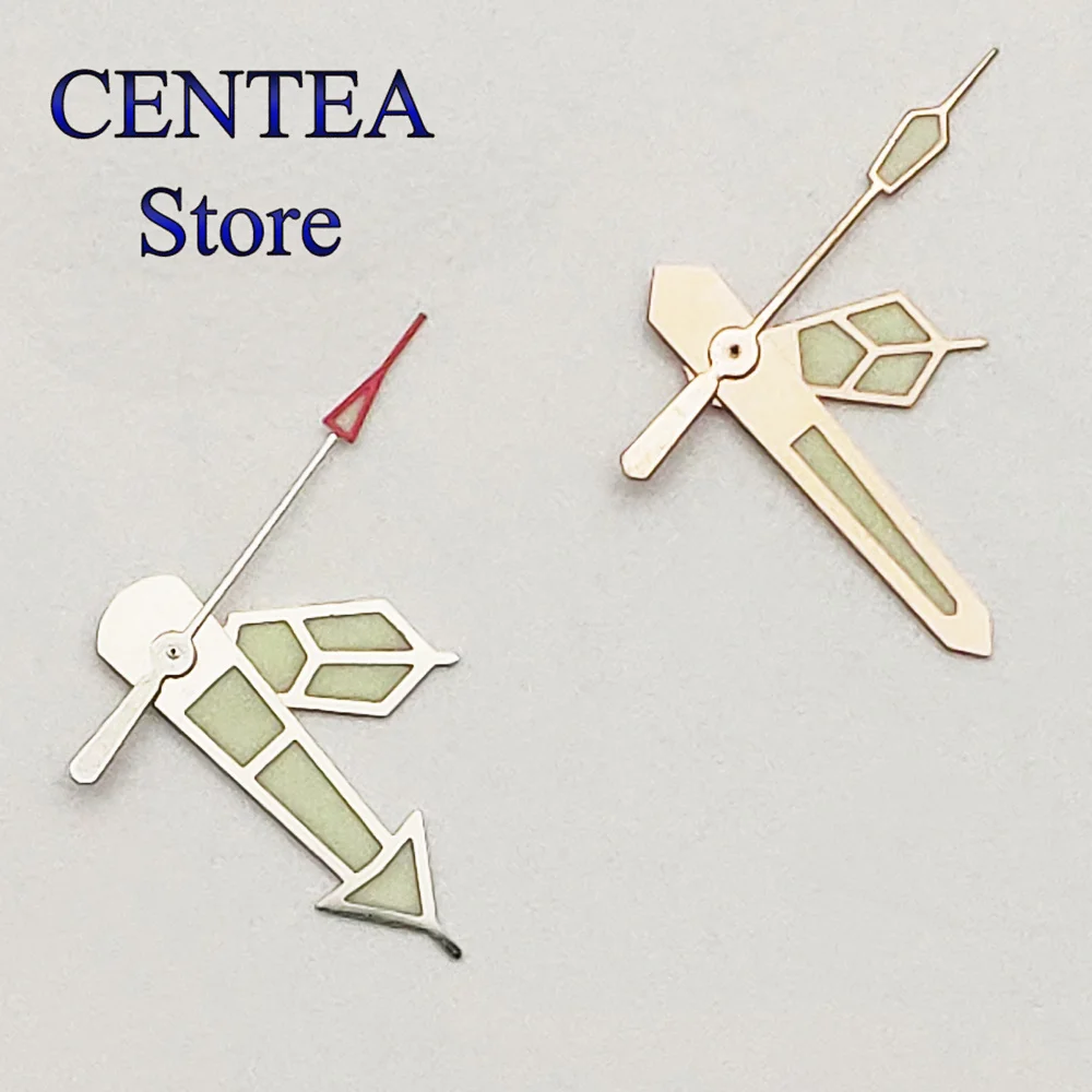 Richus นาฬิกาเงินทองคำสีกุหลาบมือสีเขียวส่องสว่างพอดีกับ NH35 NH36การเคลื่อนไหว