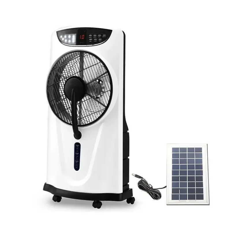 

Rechargeable electric water spray solar powerful portable air mist misting fan outdoor with water remote control