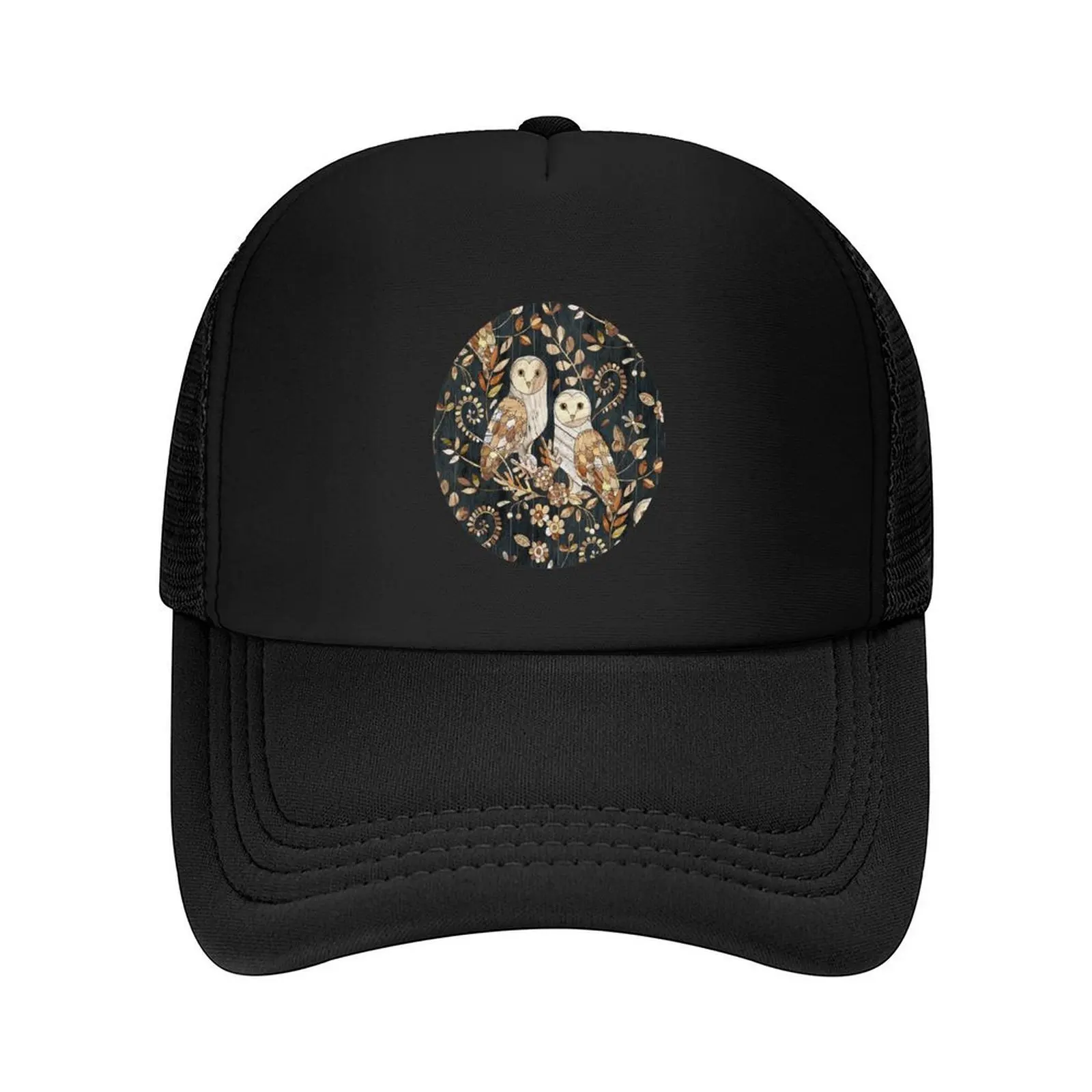 

Wooden Wonderland Barn Owl Collage Baseball Cap Funny hats luxury caps Golf hats on offer Mens Tennis Women's
