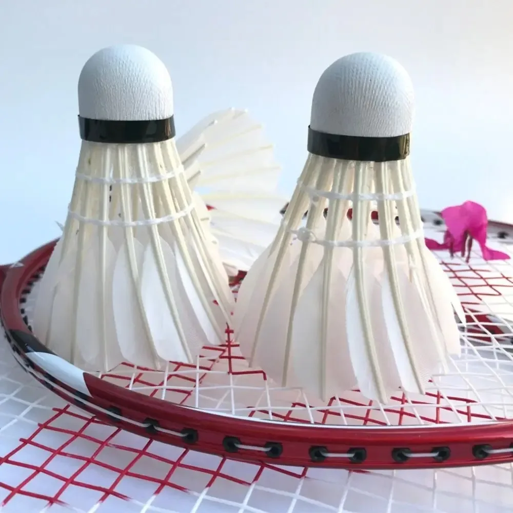 3x Badminton Shuttlecocks Professional White High Speed Duck Feather Badminton Ball for Game Training Sport Practice Youth