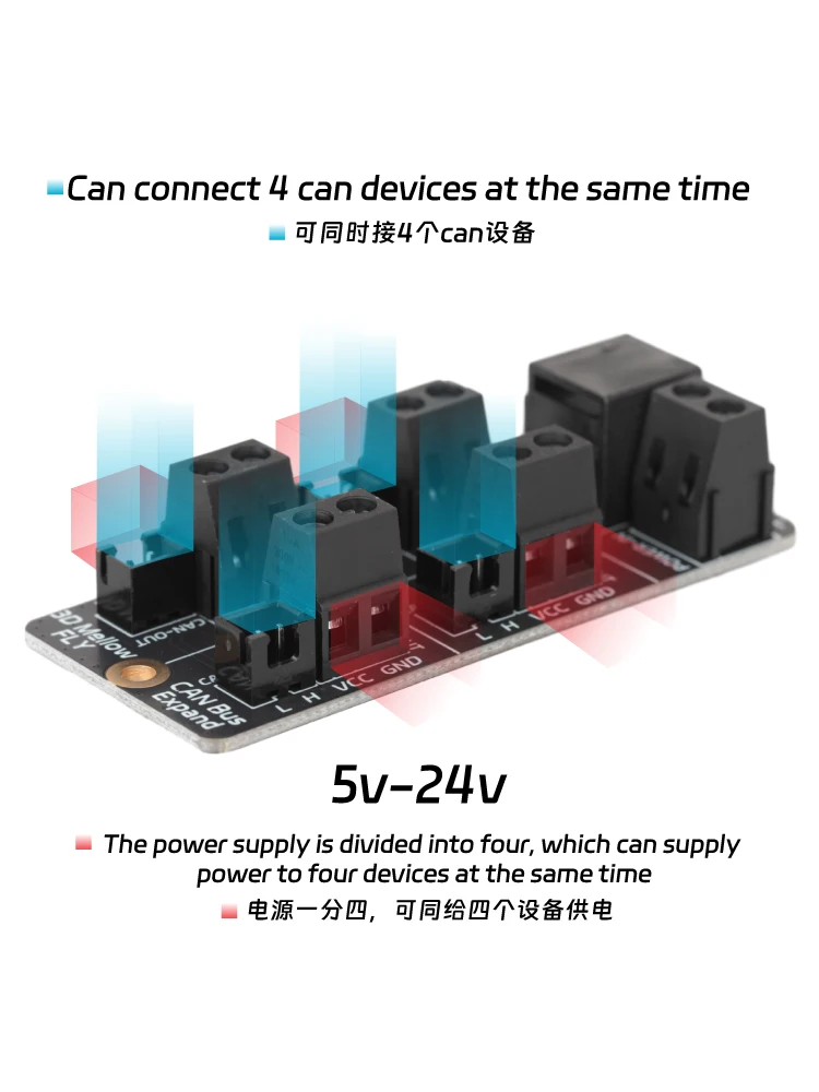 

The brand-new Fly3d CAN distribution board is used for organizing communication lines of 3D printers, Kliippr, RRF and Canbus