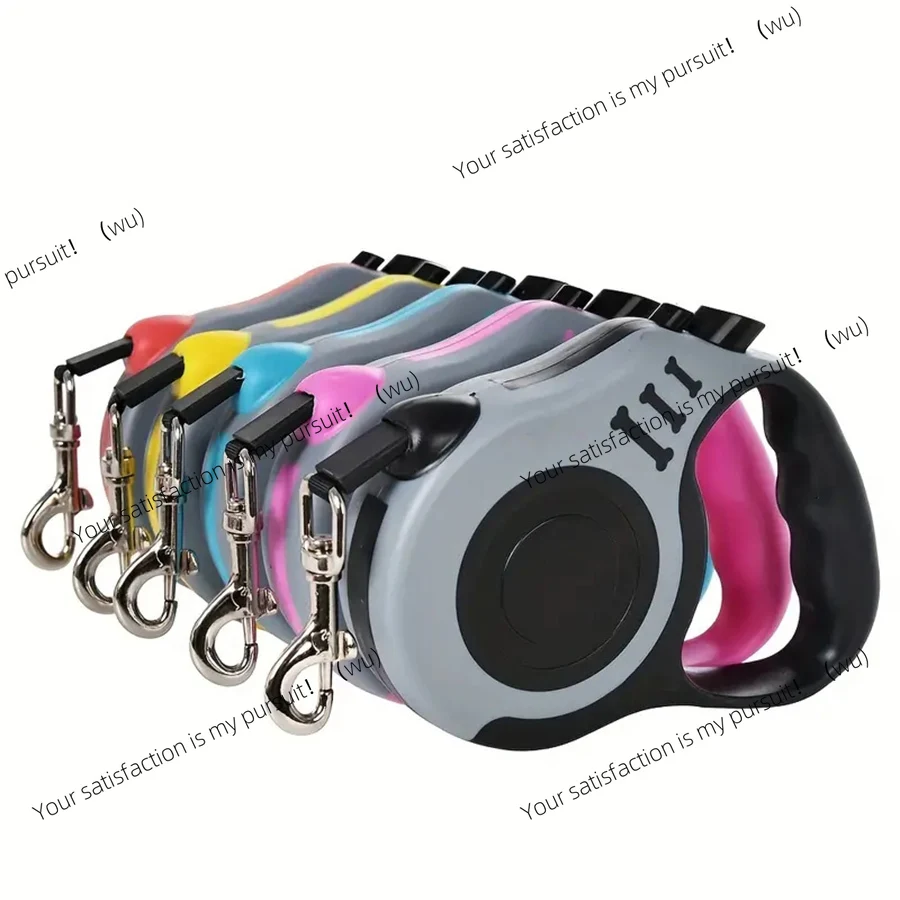 Pet automatic retractable nylon leash, bone pattern dog walking leash