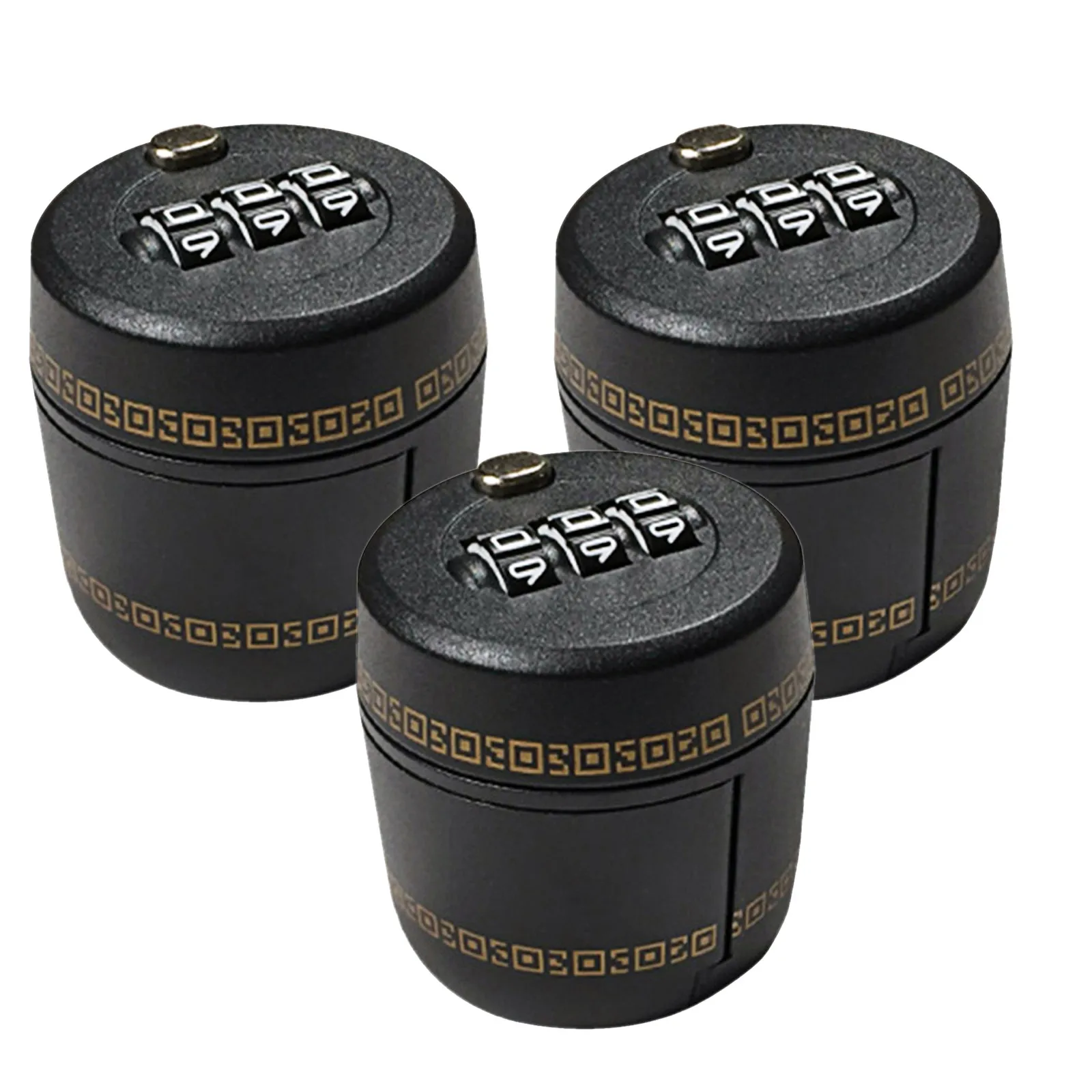 3Pcs Wine Bottle Locking Cap 3-Digit Resettable Combination Lock Tamper Proof Safety Alcohol Security Cap for Bar