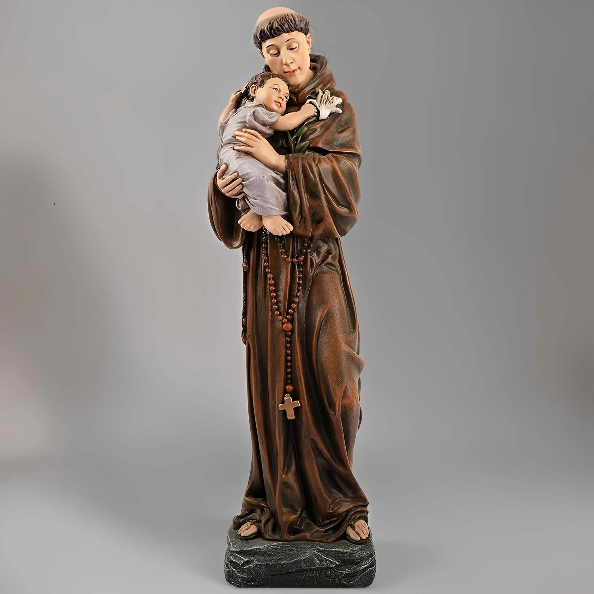 30cmH Saint Anthony Statue Christmas Figurines Decorations Figurines Holiday Sculpture Tabletop Scenes Festival Gift Home Decor