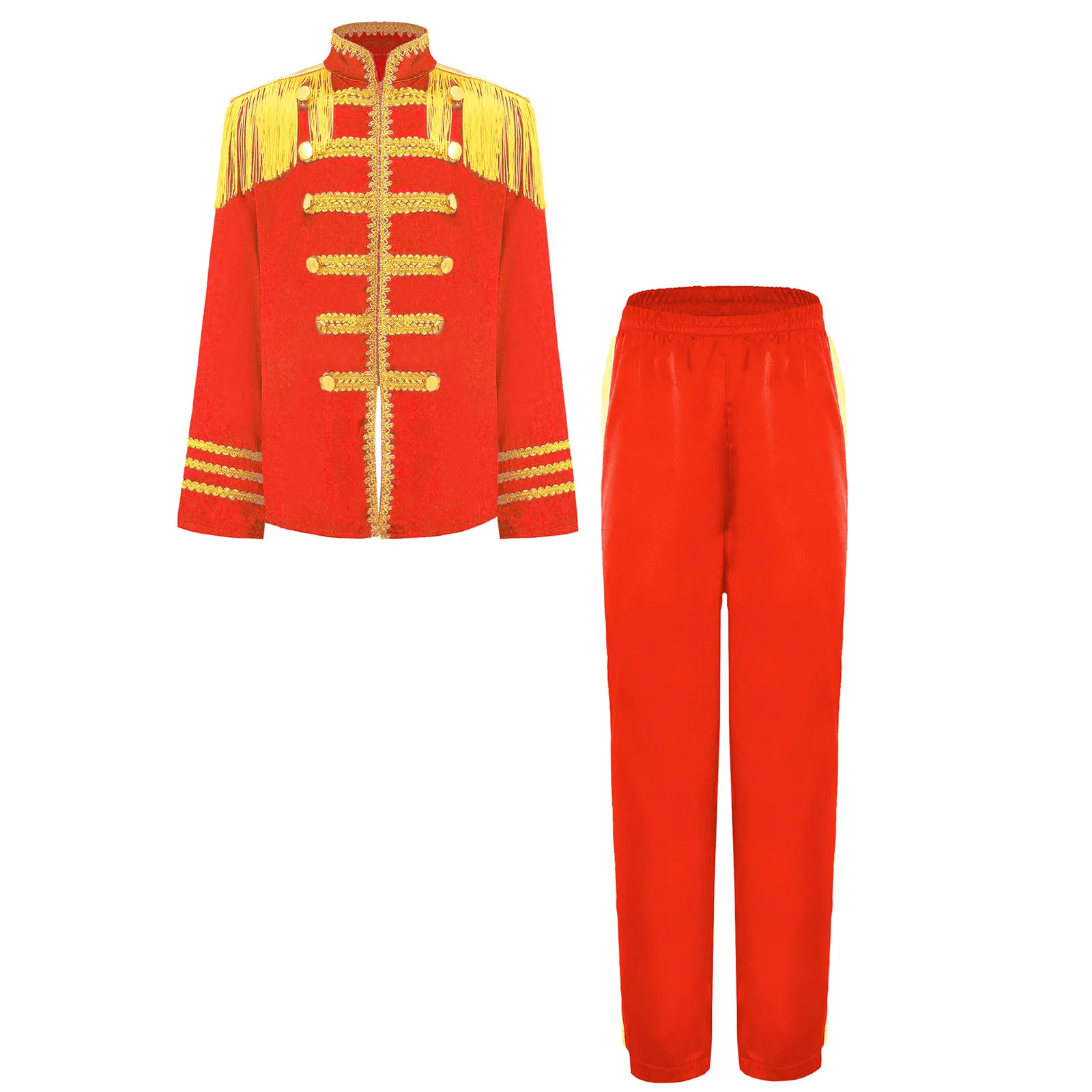 

Костюм британской звезды хиппи для мальчиков и девочек 1960-х годов, униформа старшего чести с бахромой, рок-группа, музыкант, рубашка, куртка и брюки