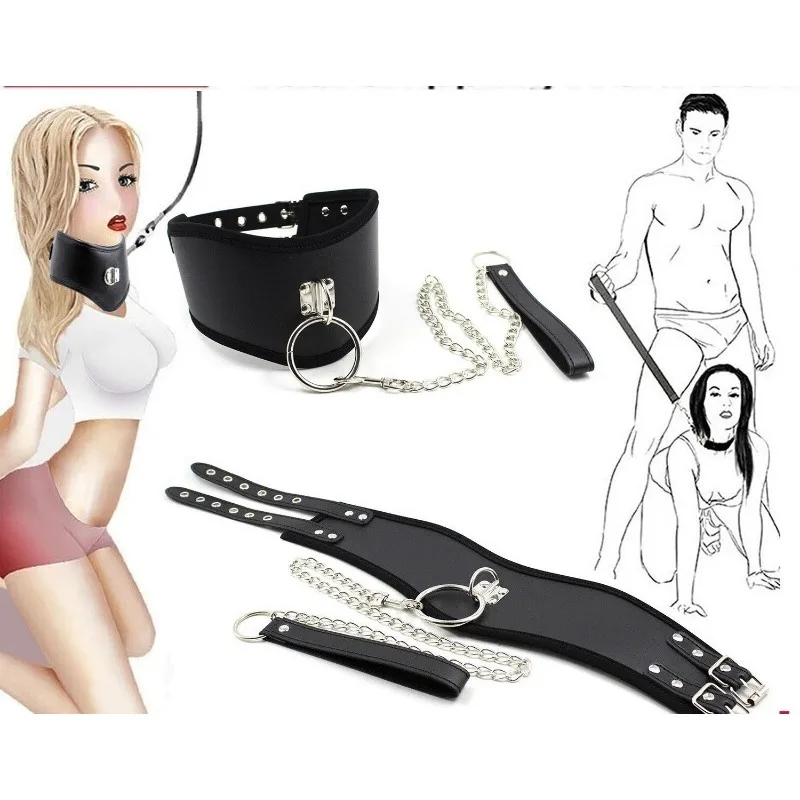 

BDSM Bondage SM Kit Women Neck Collar Restraint Set Love Black Slave Hand Cuffs Juguete Sexual Sex Choop Sexy Lingere Fetish