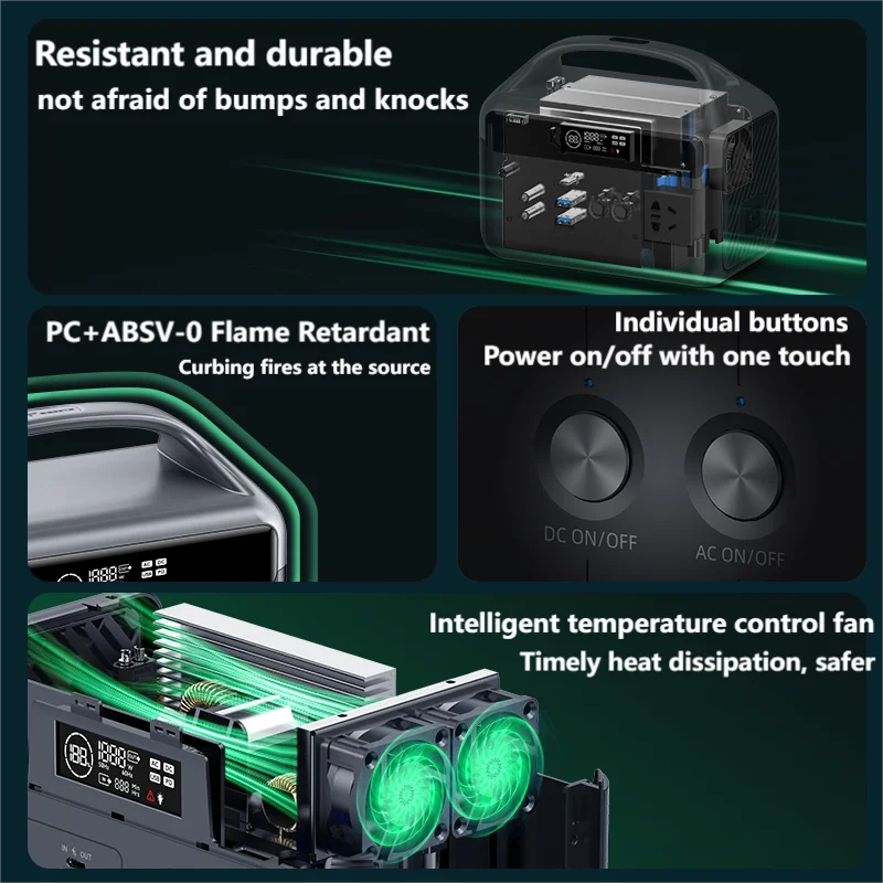 Imagem -05 - Gerador Solar com Bateria de Fosfato de Ferro e Lítio de Onda Sinusoidal Pura de 300 w para Campismo ao ar Livre Caravanas e Equipamento de Emergência Doméstico