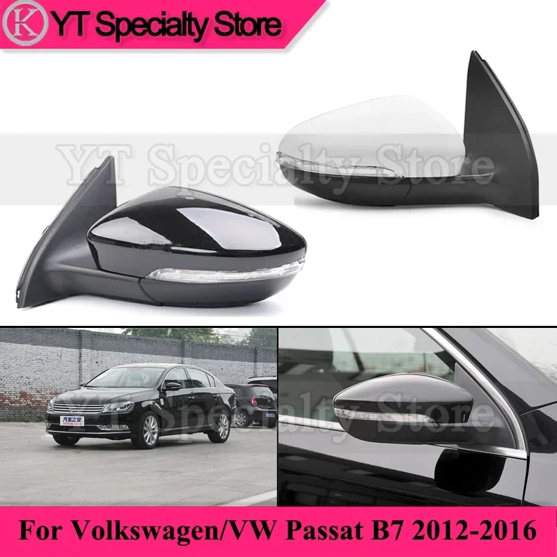 Kamshing Outside Rearview Mirror Assembly For Volkswagen/VW Passat B7 2012-2016 Side Rear View Mirror 6/9/13 Wires