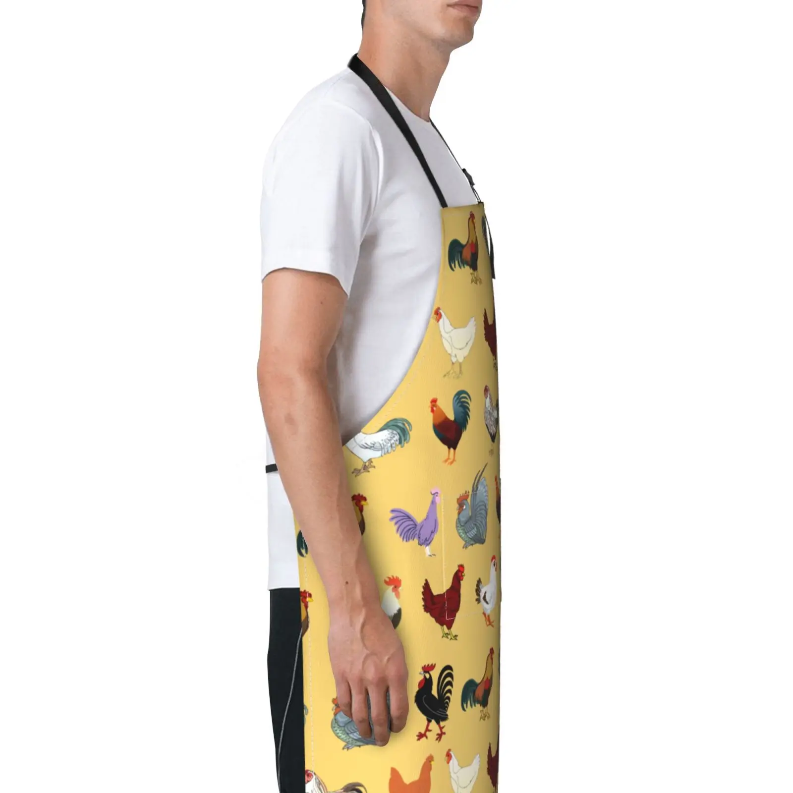 Cute Rooster Apron Chicken Aprons for Women with 2 Pockets Funny Animal Aprons Unisex Kitchen Bib for Cooking Baking Gardening