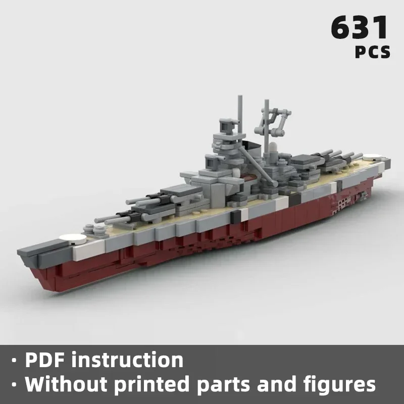 

legendary WWII KMS Bismarck WW2 1:700 navy era ship bricks battleship naval blocks warship scale building german military moc