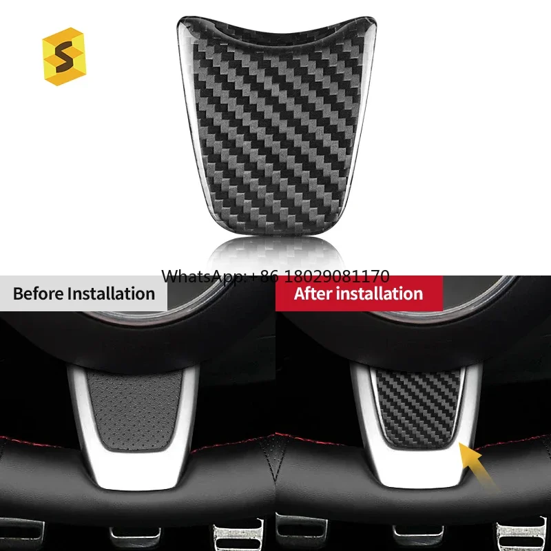 Carbon Fiber Interior Accsori innovation dign Steering Wheel chin decorative sticker For Fiat 500/ABARTH