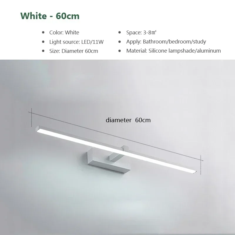DAMIASMIL LED-Wandleuchte, moderne Vanty-Lampe, Wandleuchte für Badezimmer, Spiegel, Scheinwerfer, Innenbeleuchtung, Fixtur, Glanz, Make-up-Licht 6