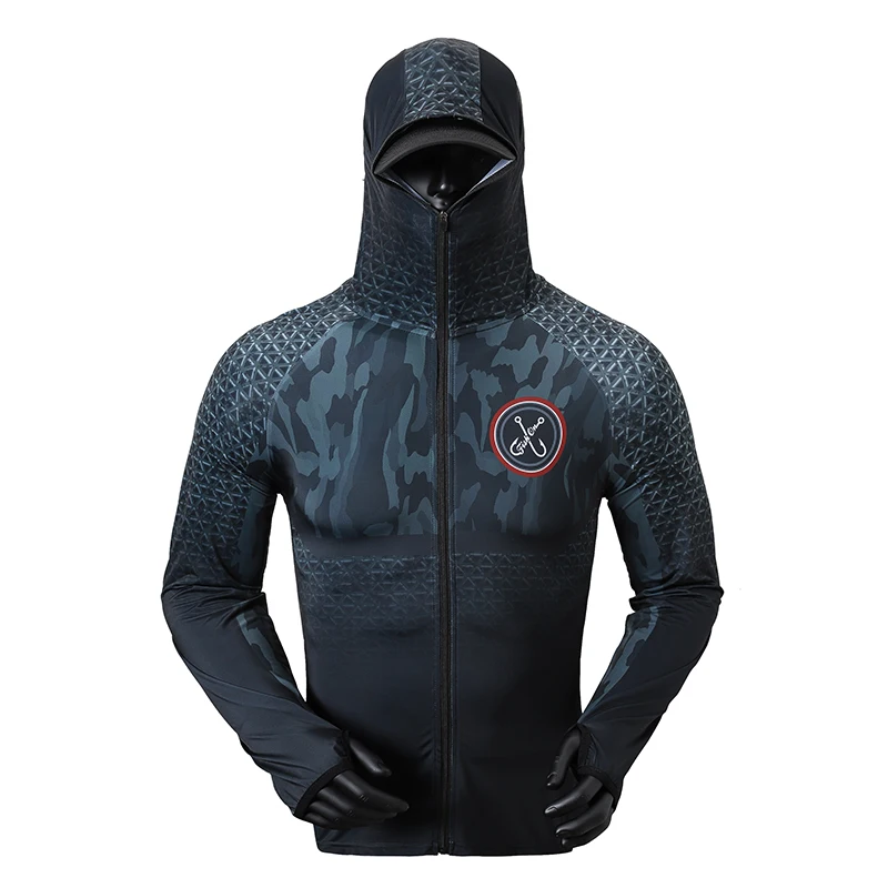 

Custom Printed Outdoor Fishing Hoodies Ice Silk Breathable Long Sleeve Men Fishing Wear Hooded Fishing Shirts