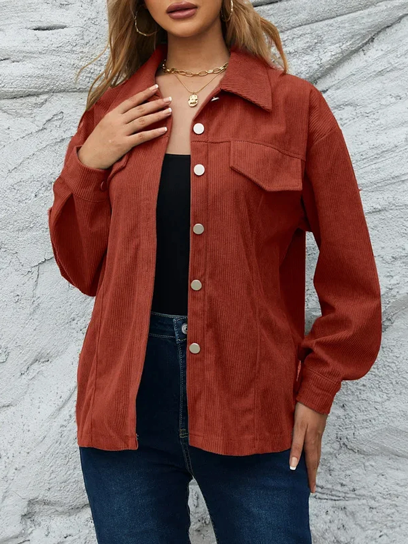 여성 셔츠 가을 겨울 기본 데일리 솔리드 컬러 싱글 브레스티드 긴팔 셔츠 칼라 캐주얼 셔츠