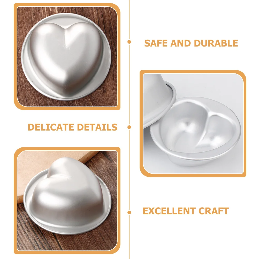 

6Pcs Nonstick Heart Shaped Cake Pans Smooth Surface High Heat Efficiency Portable Baking Molds for Anytime Anywhere