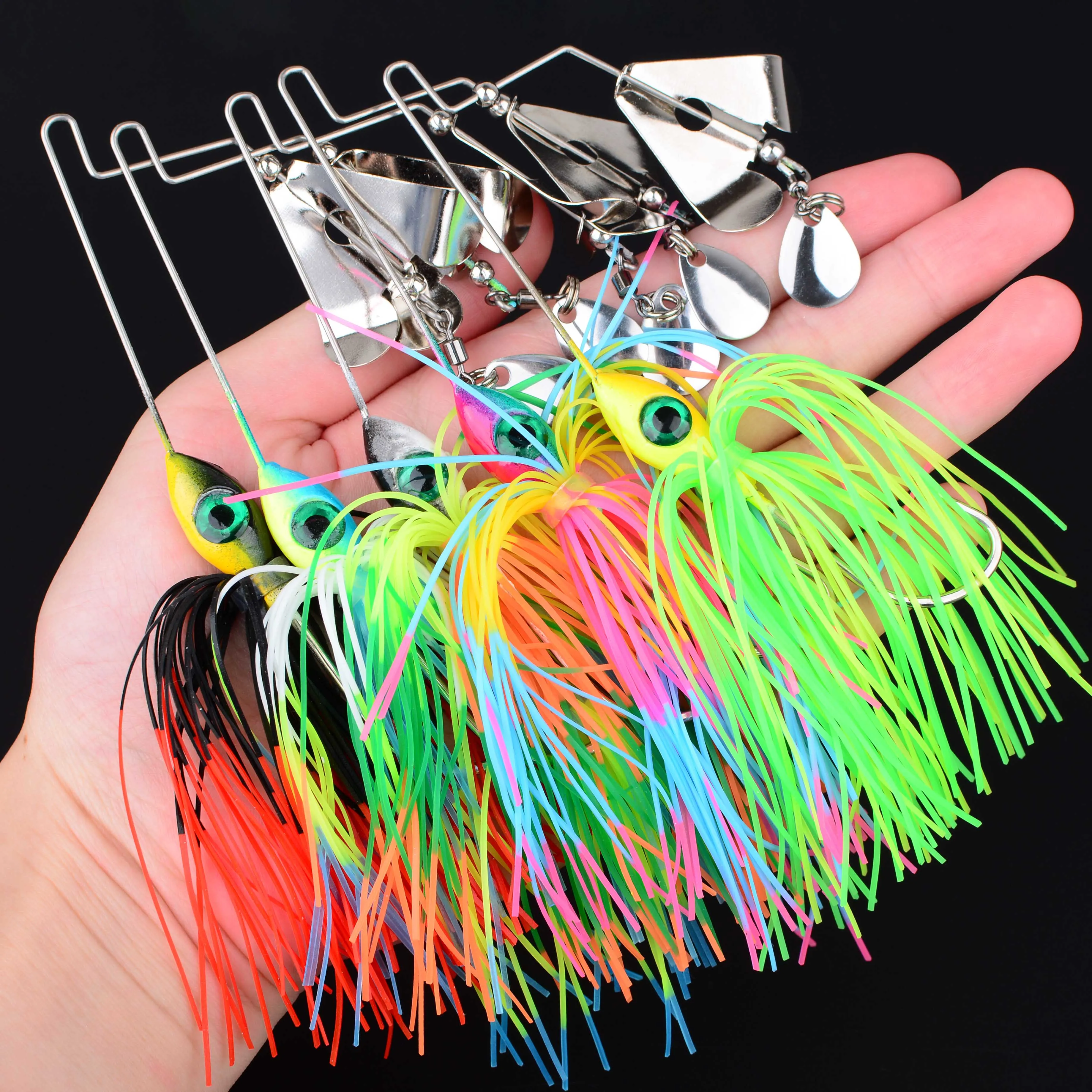 1pc Swivel Fish Hard Bait Fishing Lures Sinking 14.5g Spinner Spoon Artificial Baits Metal Sequins Spinnerbait Wobblers For Pike