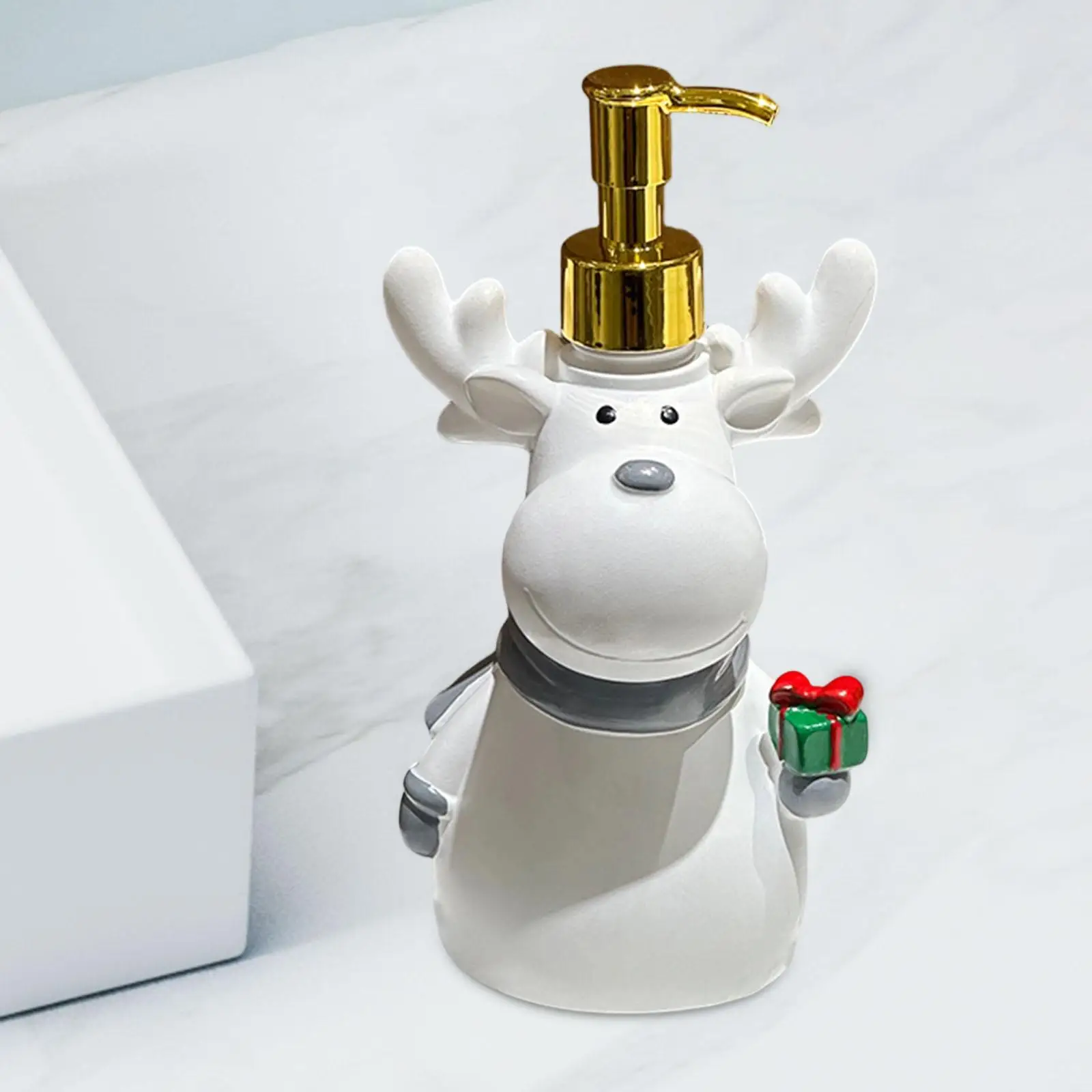 

Elk Soap Dispenser Christmas Gift Cute Multifunctional Pump Lotion Bottle Body Wash Lotion Dispenser for Countertop Dorm Vanity