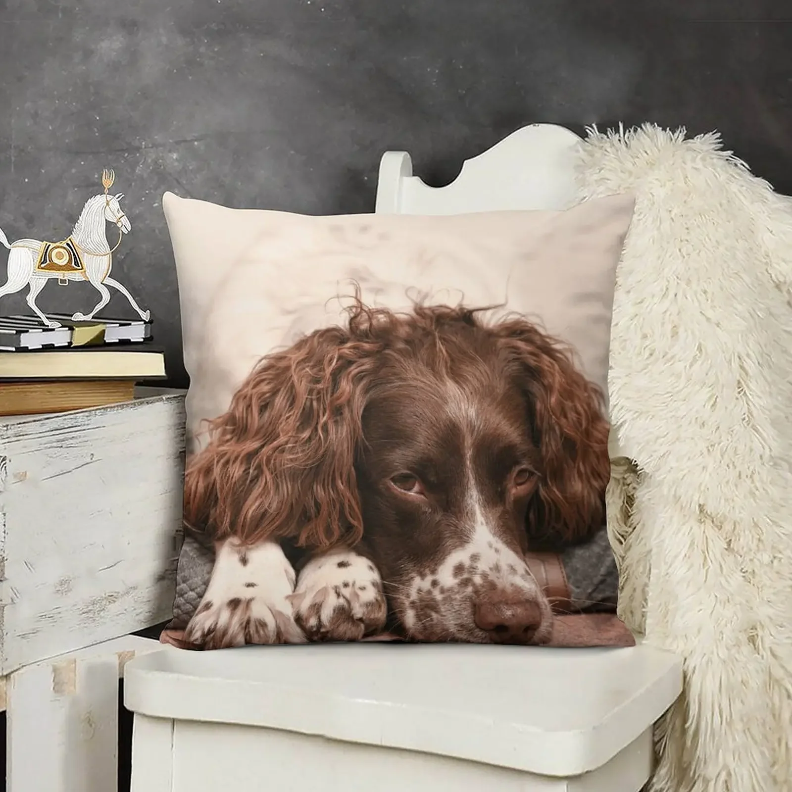 Inglês springer spaniel lance travesseiro fronha fronha de natal fronhas decorativas