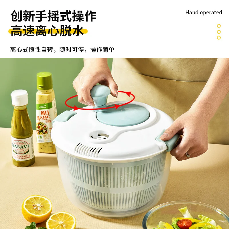 

Salad vegetable dehydrator drain dryer fruit manual throw basket