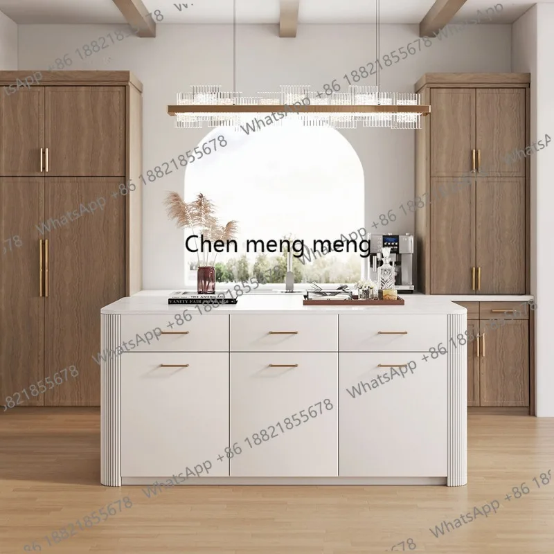 

1.8m Modern Sintered Stone Kitchen Island Dining Table with Storage & Drawers & Towel Rack Freestanding Breakfast Bar Prep Table