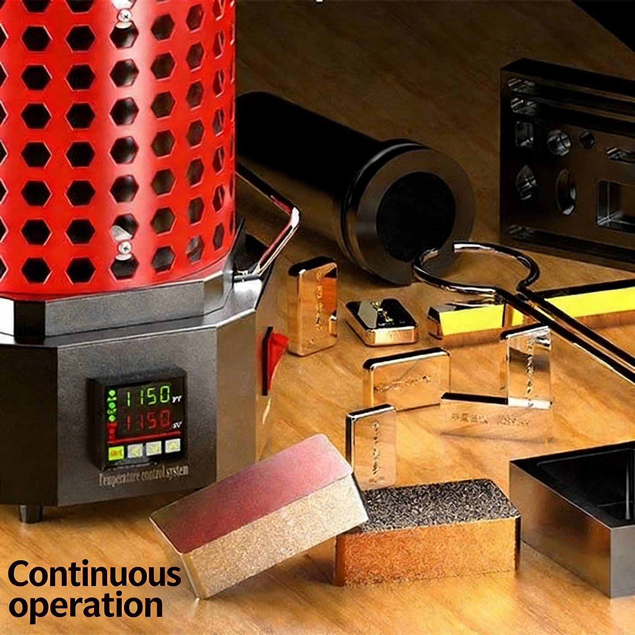 Small High-Temperature Medium-Frequency Stainless Steel Gold Melting Furnace Motor Metal Smelter for Gold Silver Copper