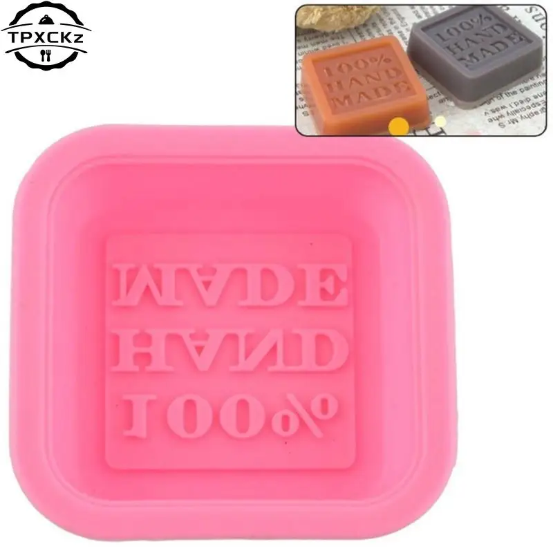 100% Hand Made Cute Craft Art Square Silicone Oven Handmade Soap Molds DIY Soap Mold Color Ramdom Fondant Cake Decorating Tool