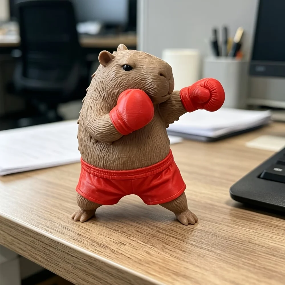 Niedliche Capybara-Figuren - Plastik-Capybara-Dekorationen, geeignet für Büro- und Autodekoration/Tiermodelle – Detail 1