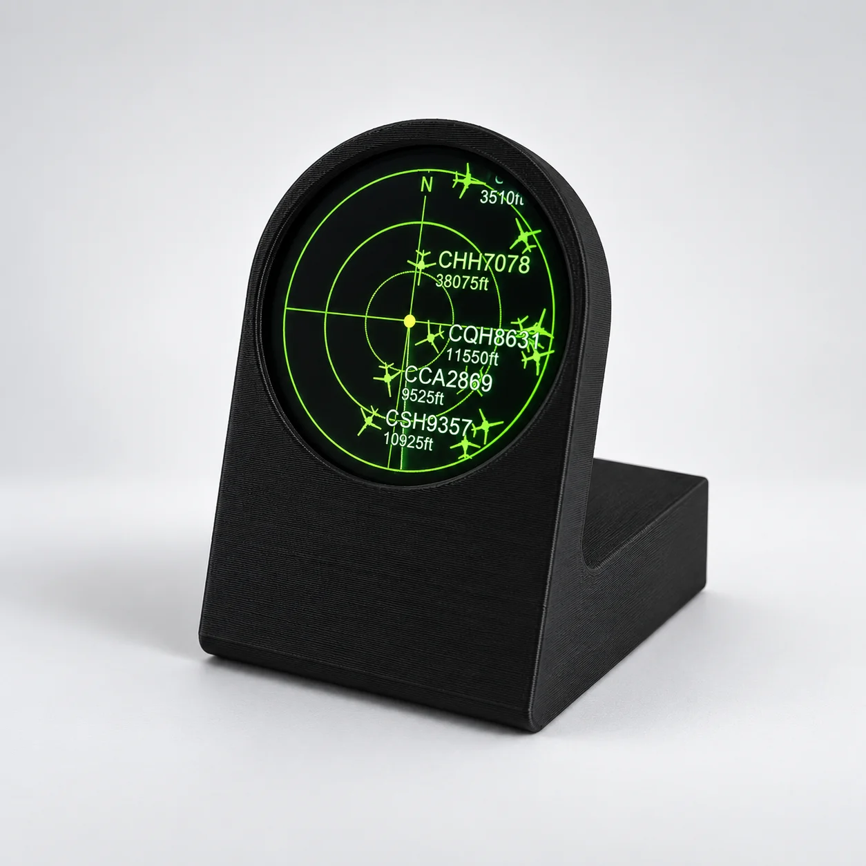 2026 NEW Live ADS‑B Flight Tracker Gadget Sonar Grid Display 3D Printed Case Portable Aviation Enthusiast Desk Decor Gift