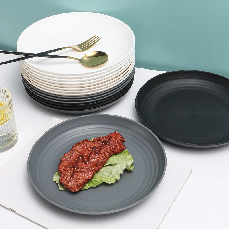 

4/16 plastic plates (9-inch diameter), reusable, suitable for home kitchens for snacks, appetizers, and desserts