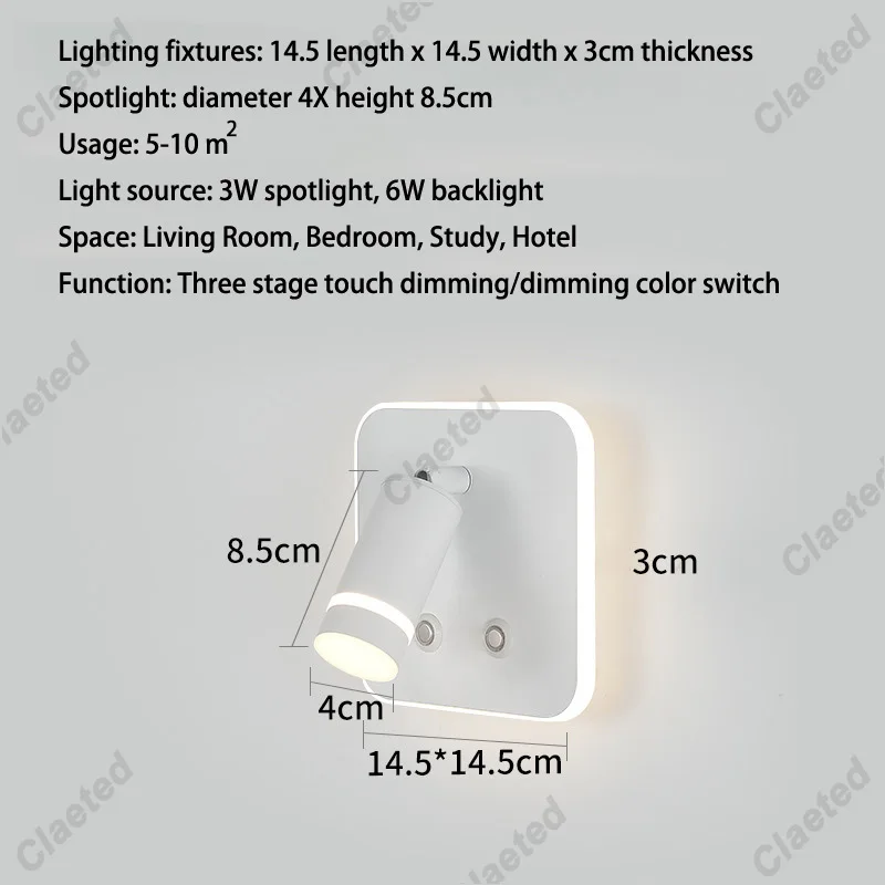Nieuwe Scandinavische minimalistische wandlamp Hotelinterieur LED-leeslamp Gang Slaapkamer USB Opladen Nachtkastje Versier wandlamp