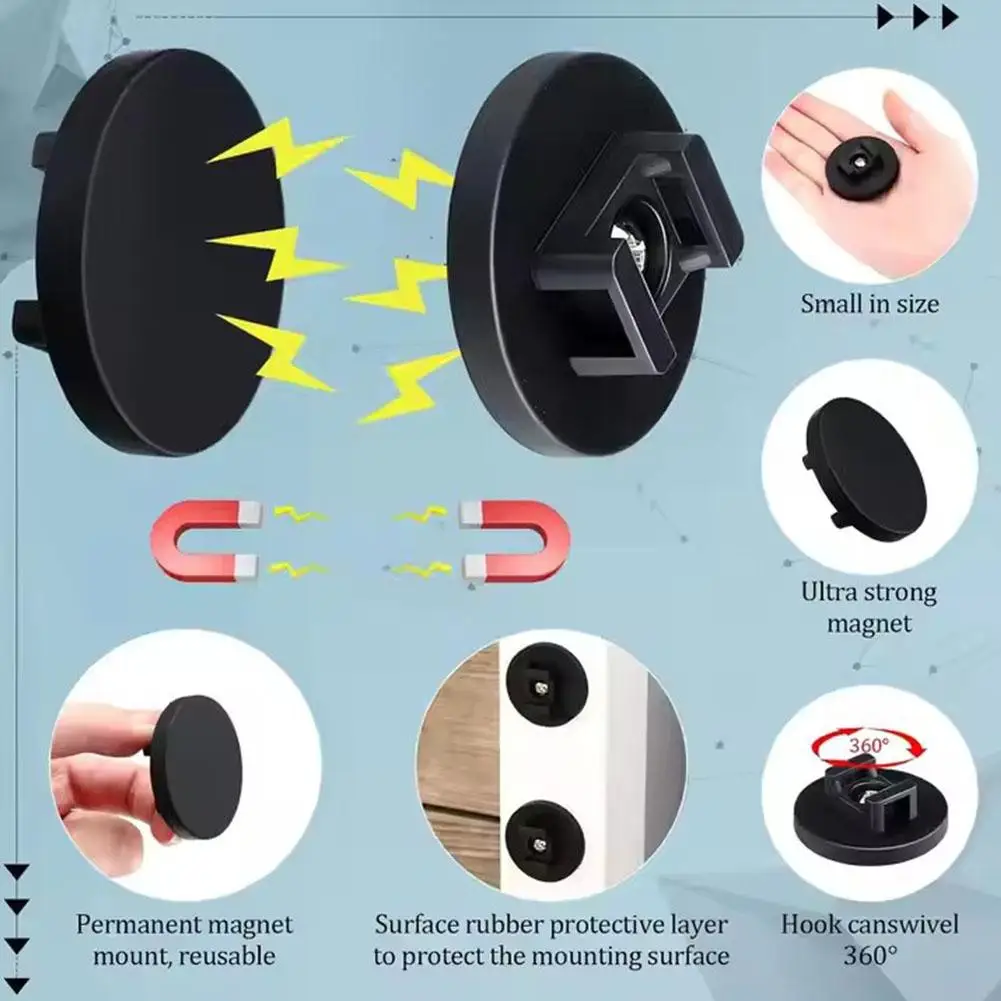 Rubber Coated Magnetic Clips Cable Mounting Zip Tie Mount Multi Use Holder Cable Tie Magnets Wire Management Bases Heavy Duty